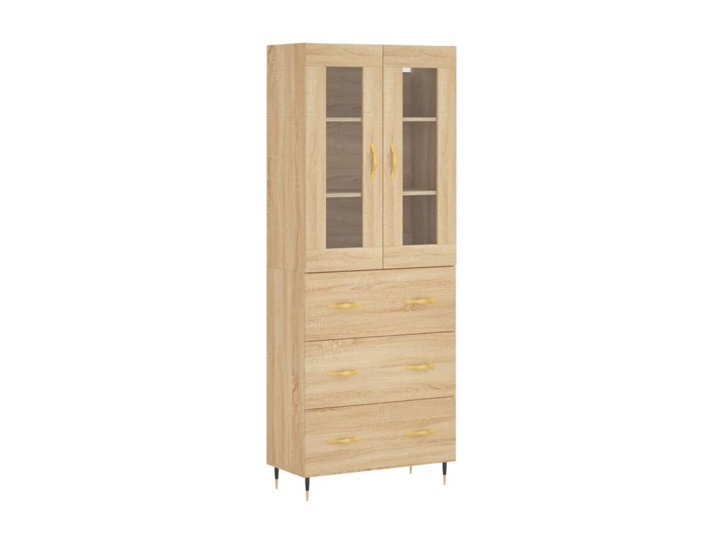 Chezlova Oak Highboard 69.5x34x180 cm Engineered Wood TTOF06545