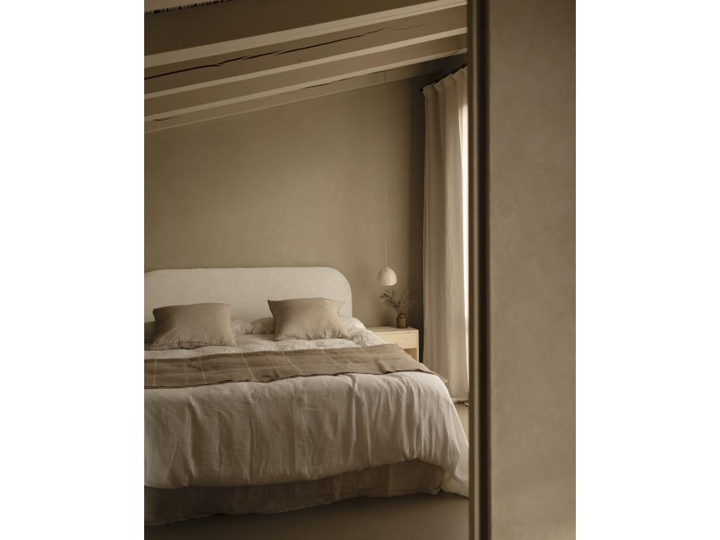 Removable white linen headboard cover 180x110cm - Decohaute ZDZO19961