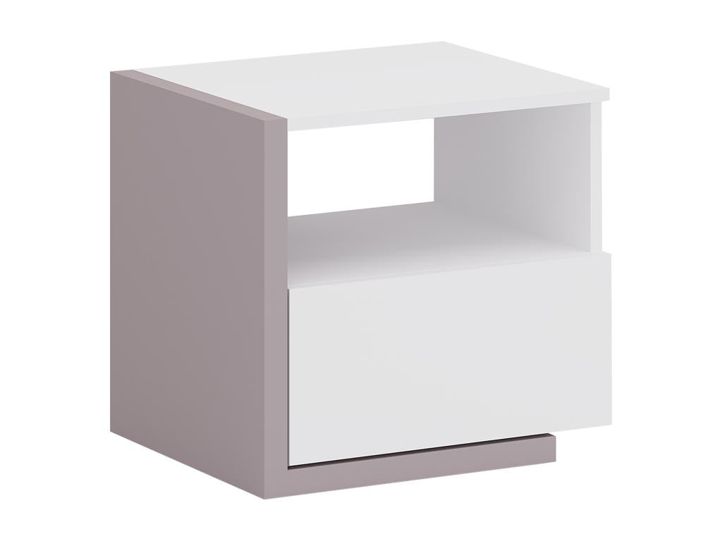 Scandinavian bedside table - 1 drawer and 1 niche - White and Decohaute II VHVC55452