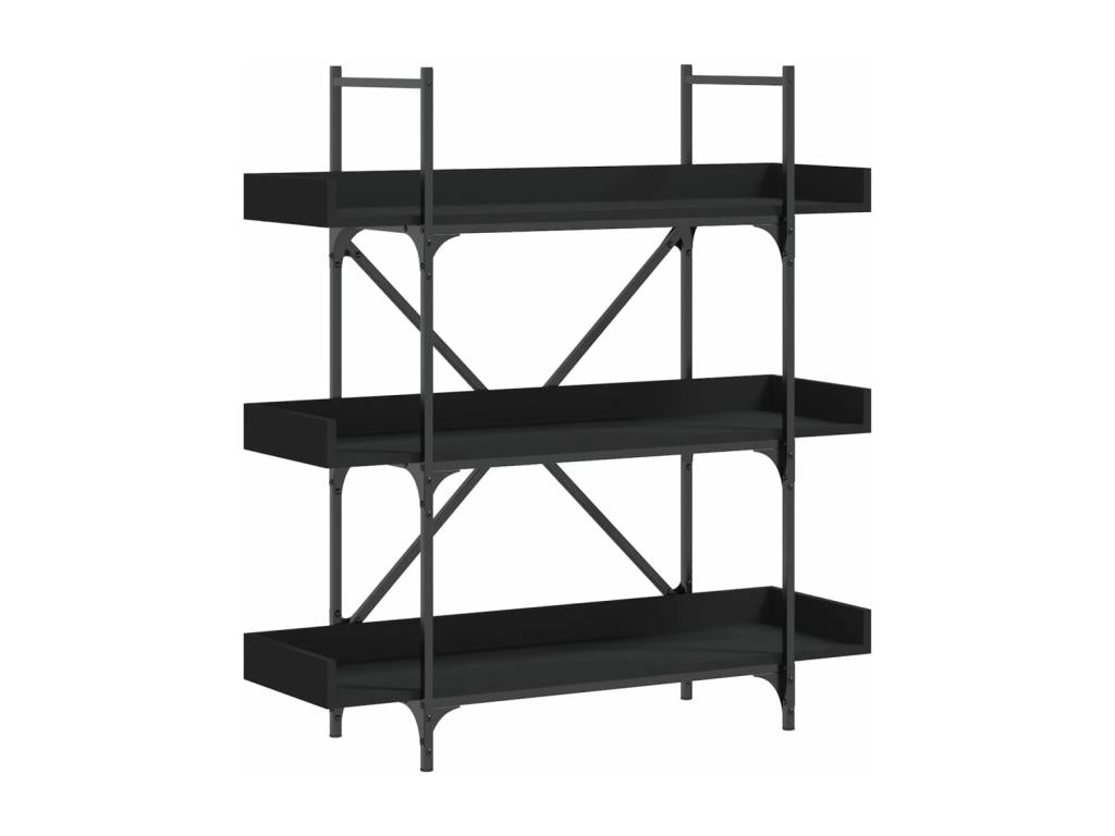 3-tier black bookcase 100x33x108.5 cm engineered wood SGQP84502