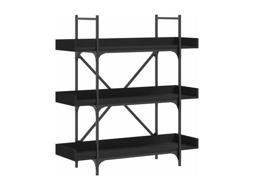 3-tier black bookcase 100x33x108.5 cm engineered wood SGQP84502