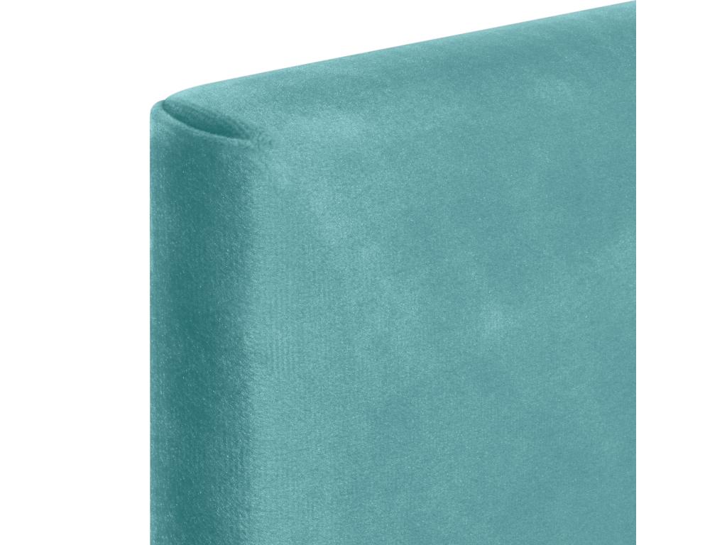 Decohaute Smooth Velvet Headboard with Buttons 95x115 with Bed Legs 80/90 - Turquoise ZKNY31912