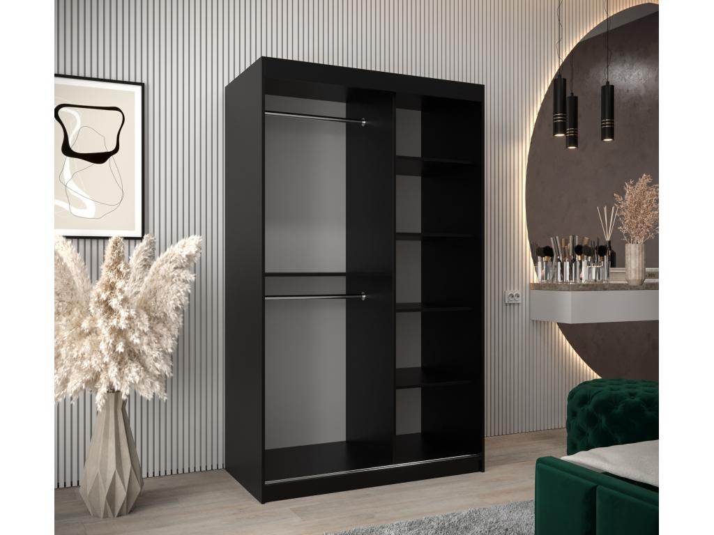 Decohaute 2 Sliding Door Wardrobe 200/120/62 2 Doors Black SAZB03966
