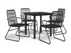 5-piece garden dining set, black rattan PVC, UEPE07299