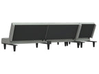 Light grey L-shaped sofa bed 255x140x70 cm velvet DROC11387