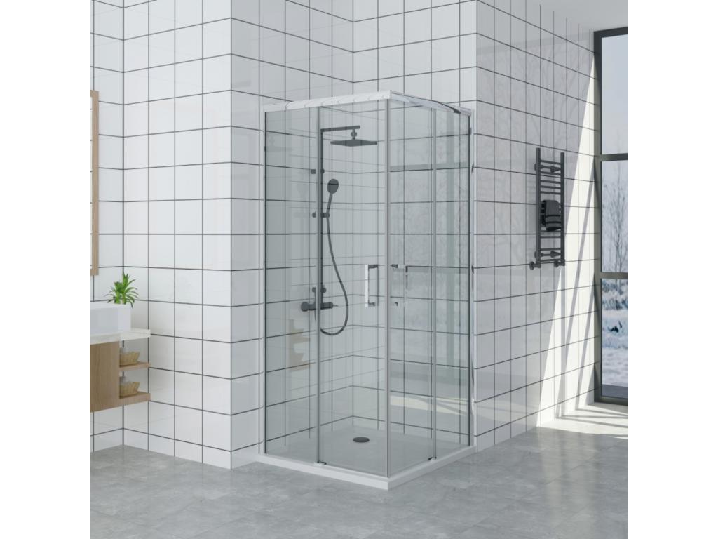 70x100 cm corner shower enclosure with easy entry, 200 cm high, made of tempered glass XCGU41985