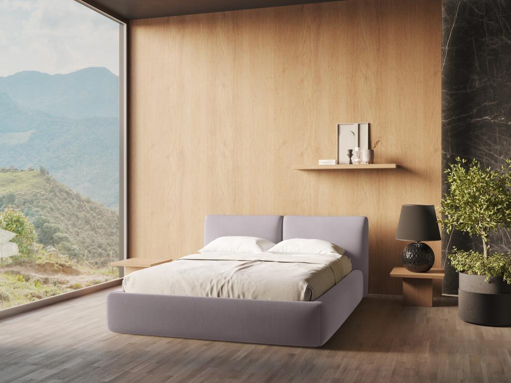 Velvet storage bed 160x200 - lavender - Decohaute HQGF67950