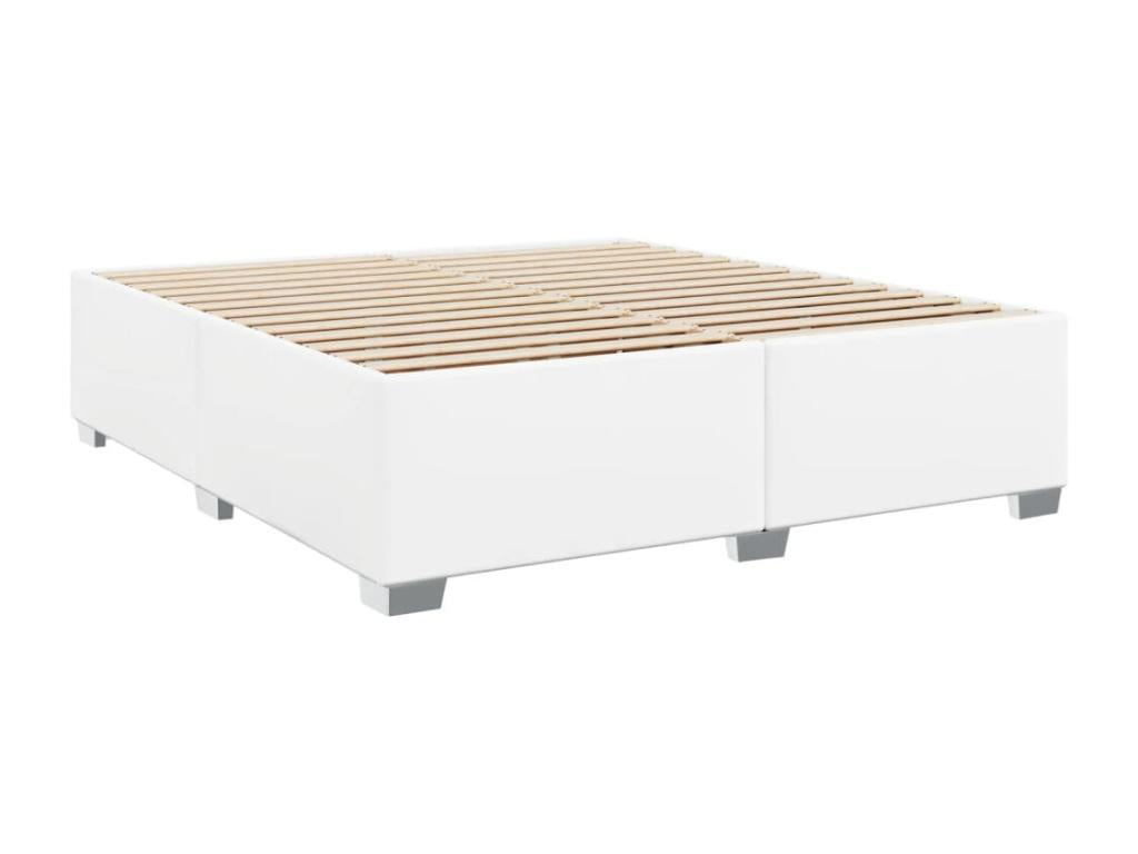 Decohaute bed base with mattress, white, 180x200cm, faux leather, DGMA40237