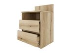 Decohaute T1 - Bedside Table - 59x40x32 cm - Side Table with 2 Drawers and Shelf - Scandinavian Style Bedside Table VNHT52534