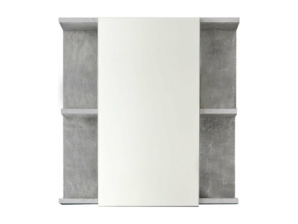 Chezlova - Bathroom furniture - Vanity unit with mirror in glossy white-grey melamine - WHD 60-62-20cm ZTCJ87775