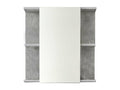 Chezlova - Bathroom furniture - Vanity unit with mirror in glossy white-grey melamine - WHD 60-62-20cm ZTCJ87775