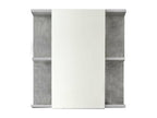 Chezlova - Bathroom furniture - Vanity unit with mirror in glossy white-grey melamine - WHD 60-62-20cm ZTCJ87775