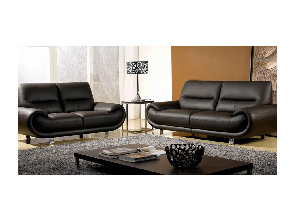 Decohaute Brown 2-Seater Leather Sofa - Right Corner QJIZ59179