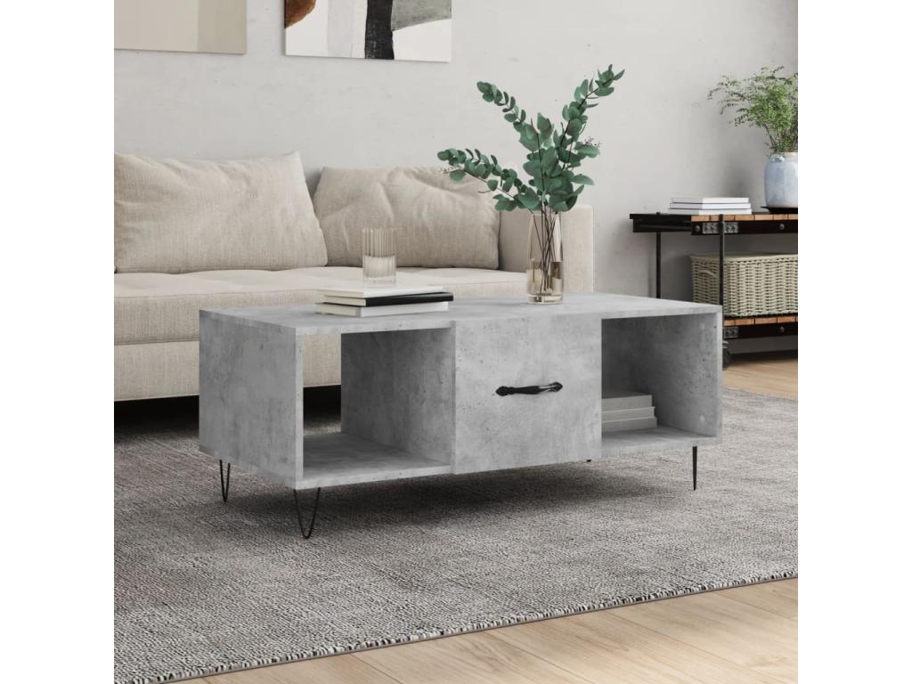 Concrete grey coffee table 102x50x40 cm engineered wood HHHX80986