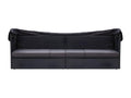 Outdoor sofa bed with canopy, woven resin, black EMYC92023