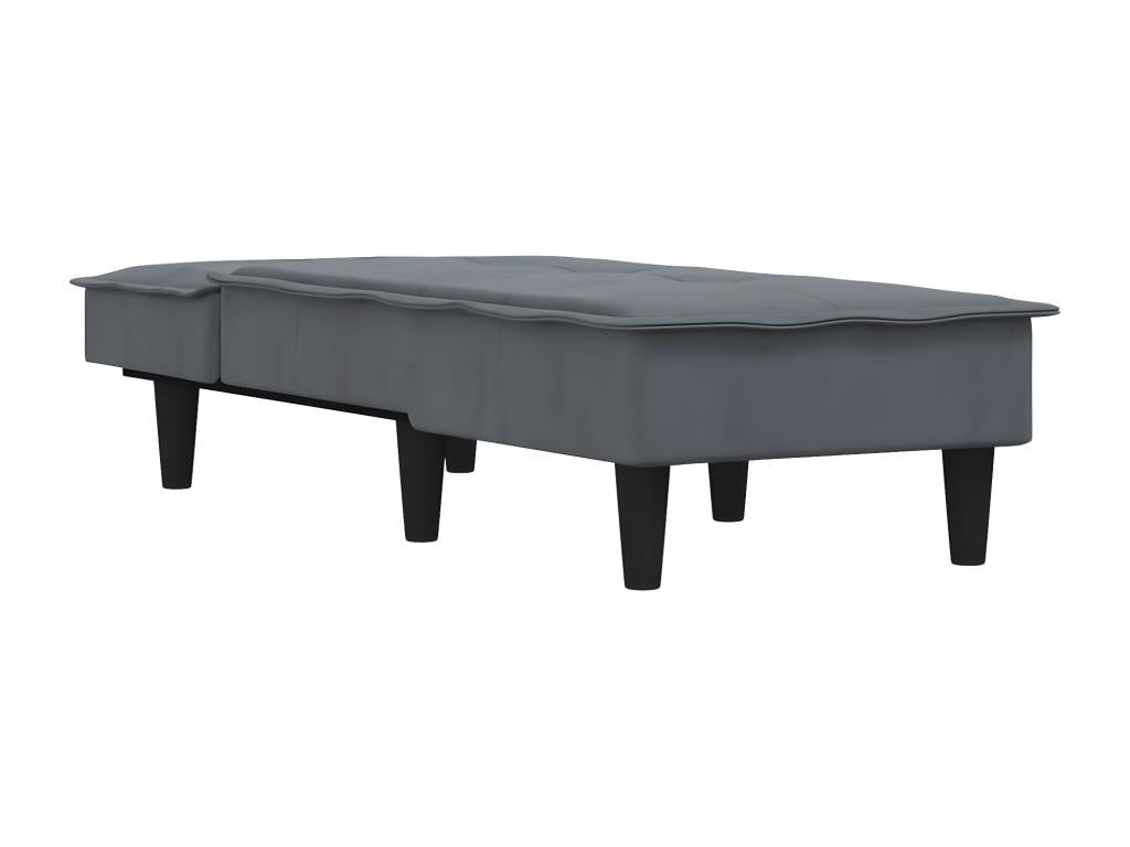 Dark grey velvet chaise longue LFPV30076