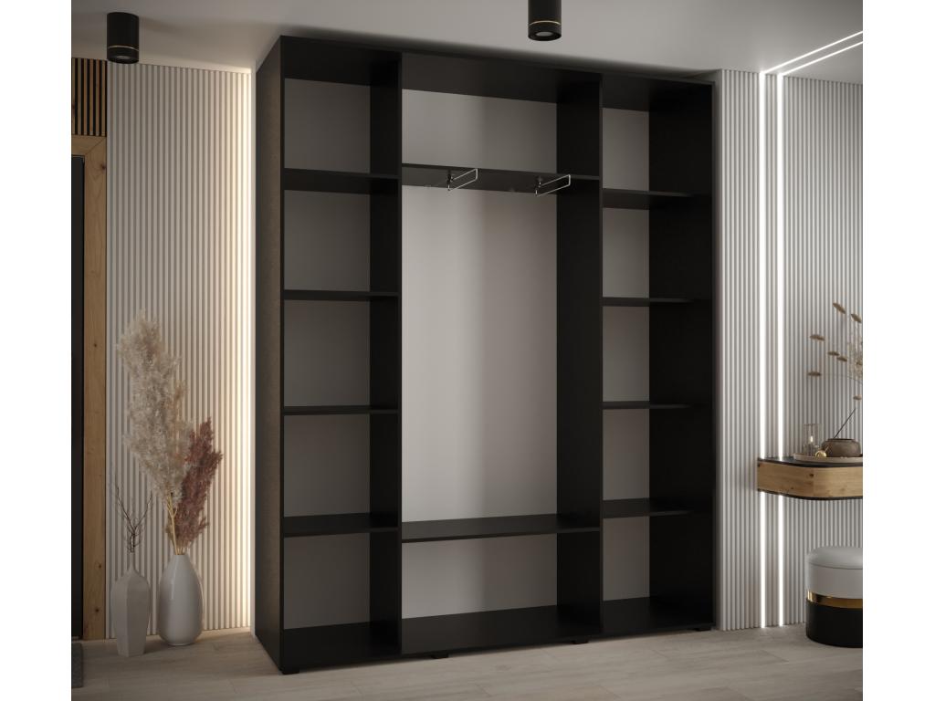 Decohaute 7 Sliding Door Wardrobe 235.2/200/45 3 Doors Black/Decohaute/Silver QGDY20471