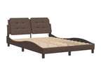 Bed frame with LED lighting, mattress not included, brown, 140x200 cm, TDFC11320