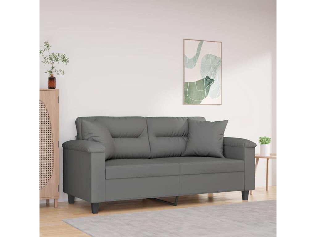 2-seater sofa with dark grey cushions, 140 cm, YNHS03382
