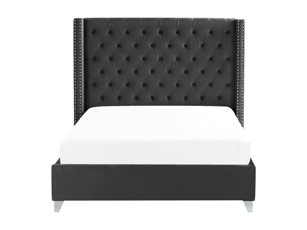Decohaute velvet upholstered bed - Black - 180x200 KIAQ95355