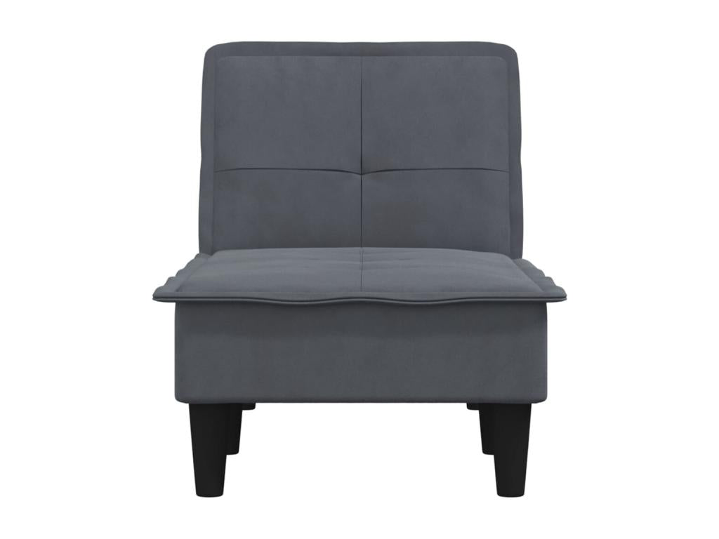 Dark grey velvet chaise longue LFPV30076