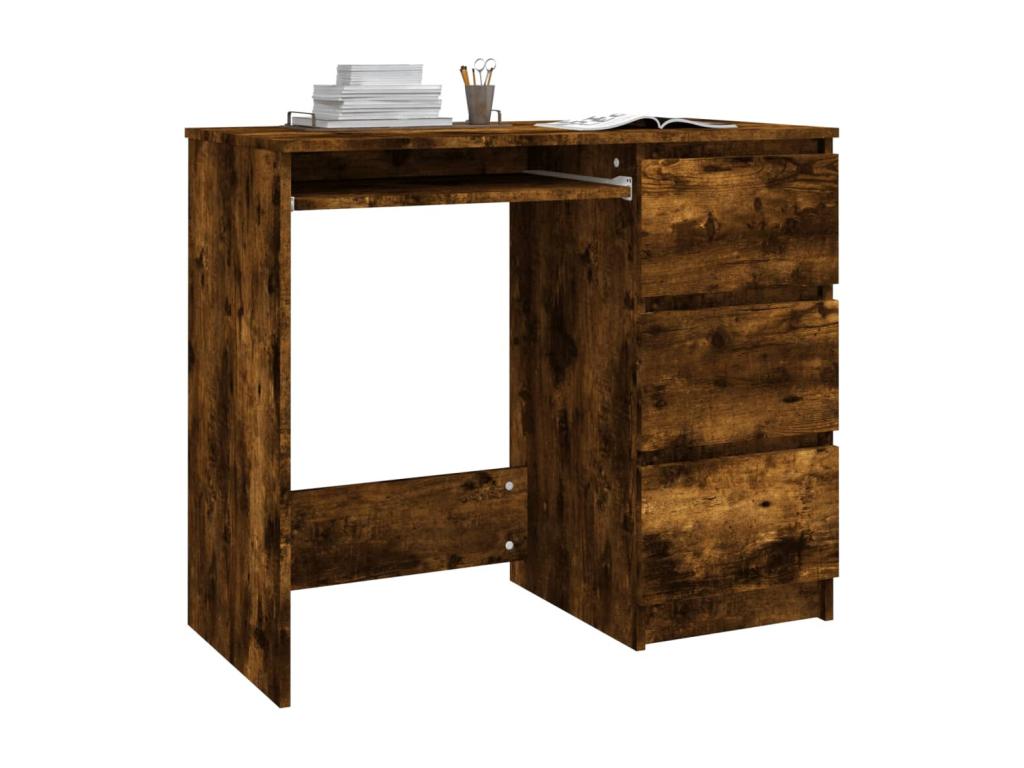 Smoked Oak Desk 90x45x76 cm Engineered Wood FMHD29441