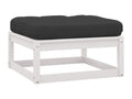 11-piece garden furniture set with cushions, white, solid pine wood, DHCV93986