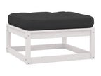 11-piece garden furniture set with cushions, white, solid pine wood, DHCV93986