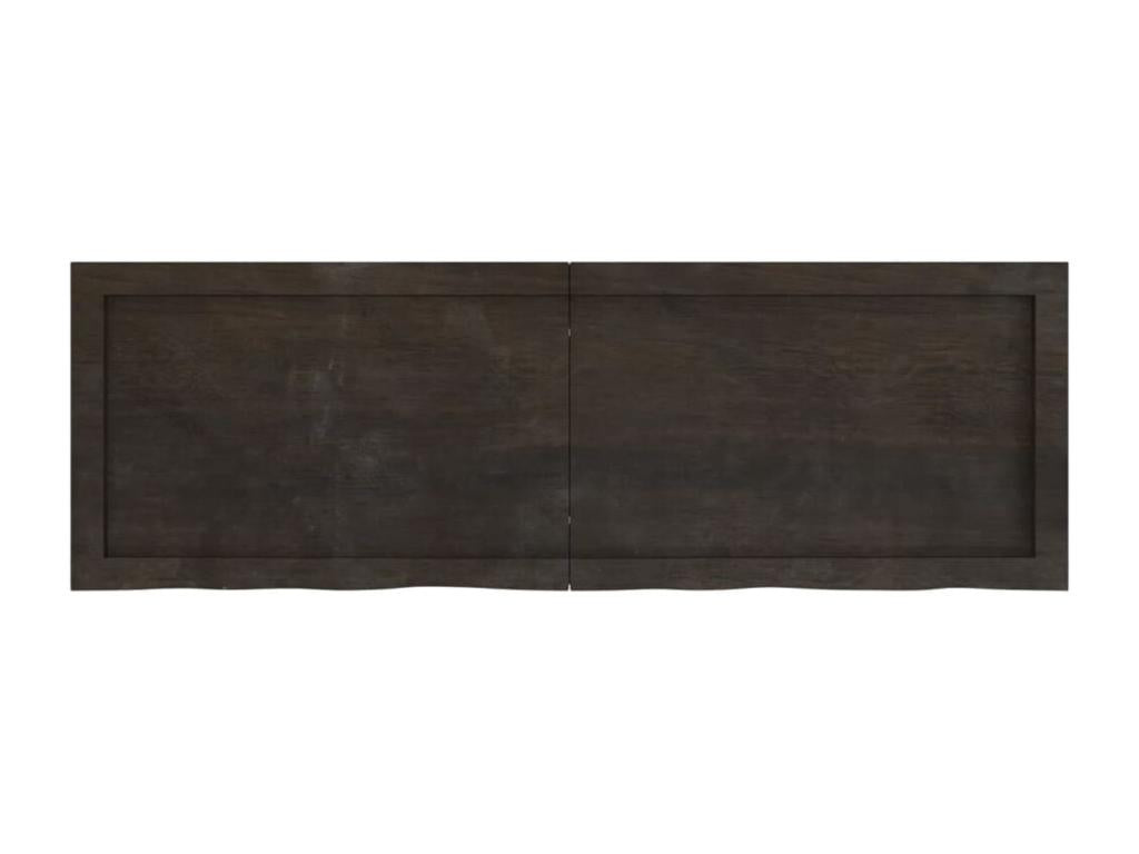 Dark brown wall shelf made of treated solid oak wood CKQF50384