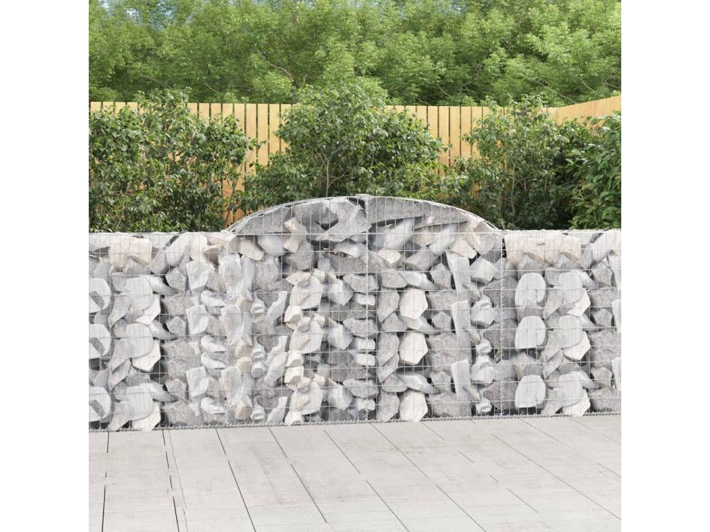 Arched gabion baskets, 7 pcs, 300x30x100-120 galvanized iron PAJG42276
