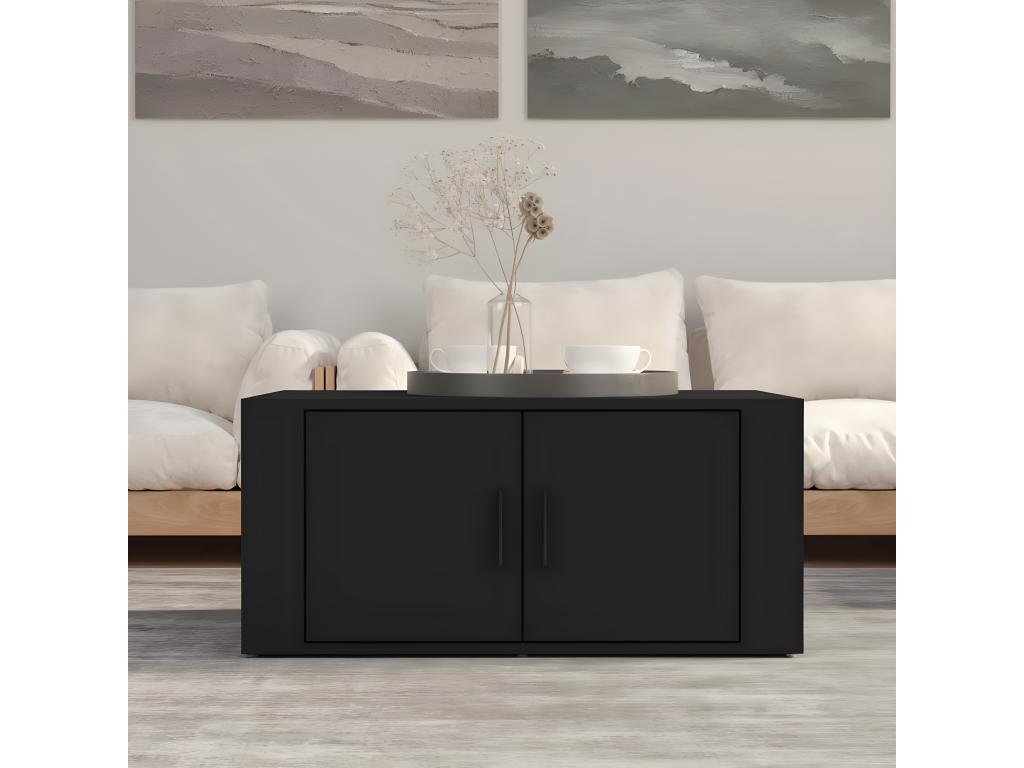 Coffee table, black, 80x50x36 cm, engineered wood, YFCP35860