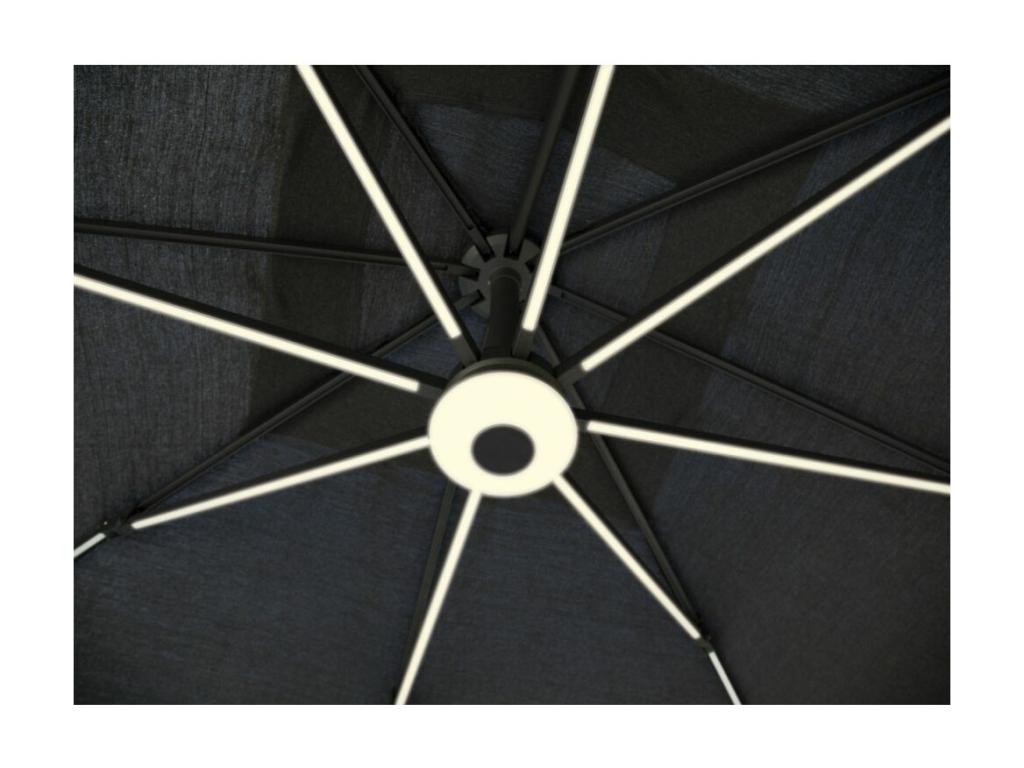 2.7m aluminum cantilever parasol with LEDs PWCJ44362