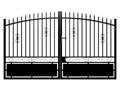 NERBIS MIEL33910 black perforated aluminium swing gate, W317 x H183 cm