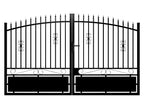 NERBIS MIEL33910 black perforated aluminium swing gate, W317 x H183 cm