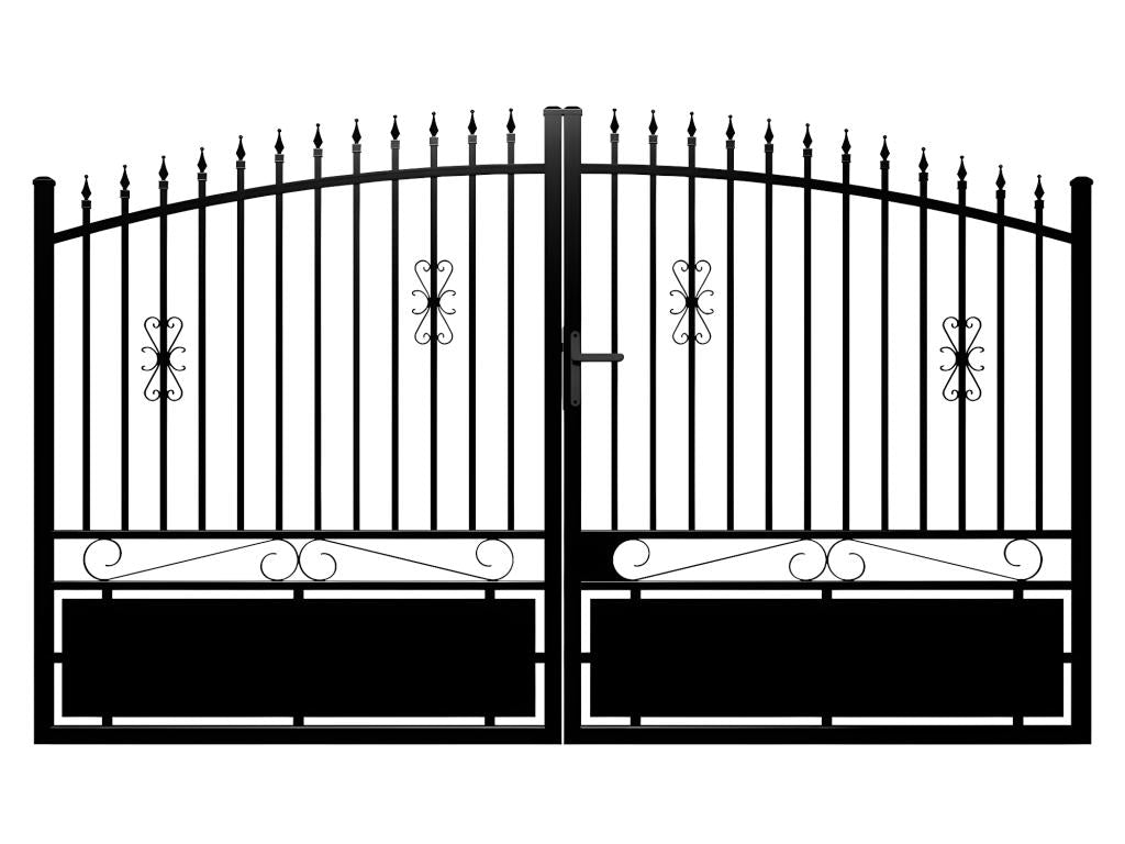 NERBIS MIEL33910 black perforated aluminium swing gate, W317 x H183 cm