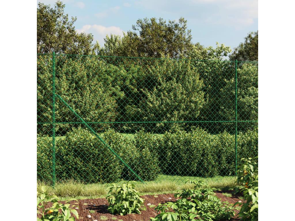 Green chain link fence 1.4x10 m WAFI10983