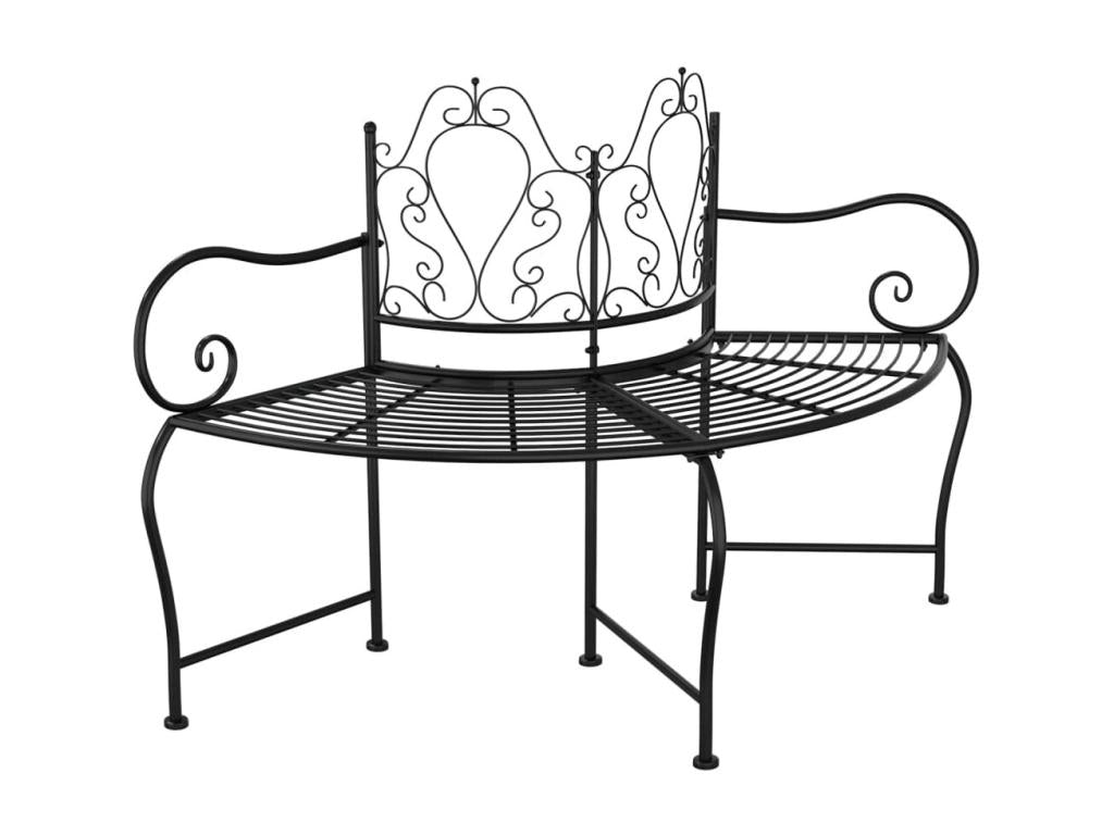 Tree bench 150 cm Black Steel UQFO17931