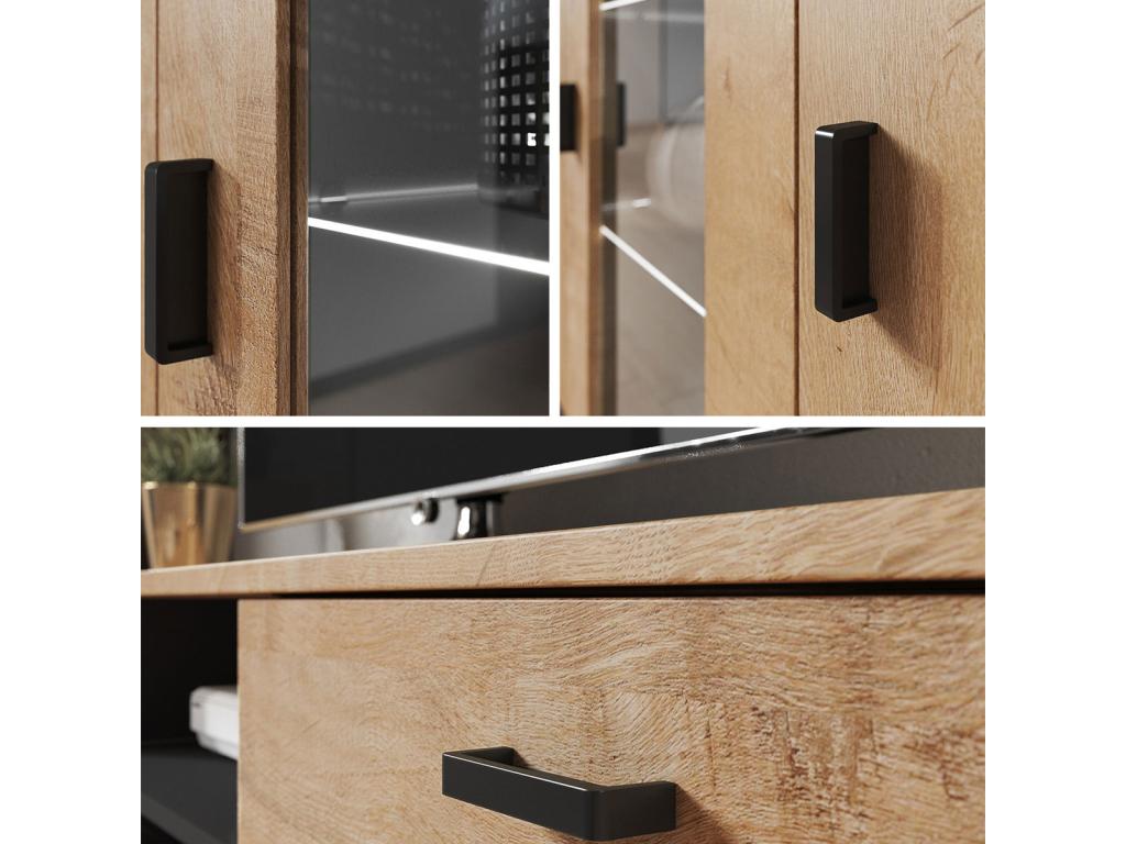 Decohaute 102 White Display Cabinet - Glossy White With Doors - With Drawers 192x60x41cm FJXT90090