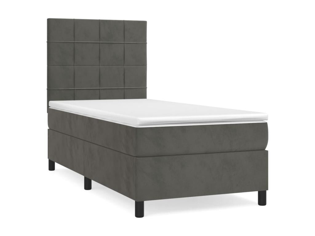 Decohaute bed base with dark grey mattress 100x200 BGVO23571
