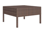 5-piece garden furniture set with cushions, brown woven resin, SWZZ19638