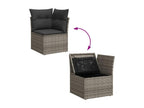Garden furniture set with cushions, 7 pieces, grey woven resin BIYV42921