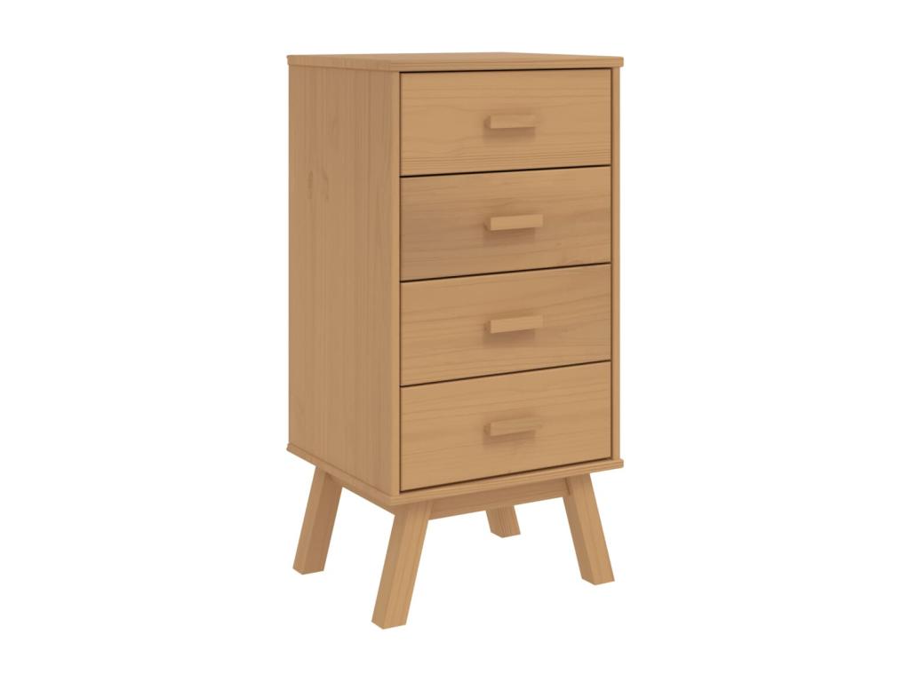 Decohaute bedside table, brown solid pine wood, BOQH72371