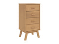 Decohaute bedside table, brown solid pine wood, BOQH72371
