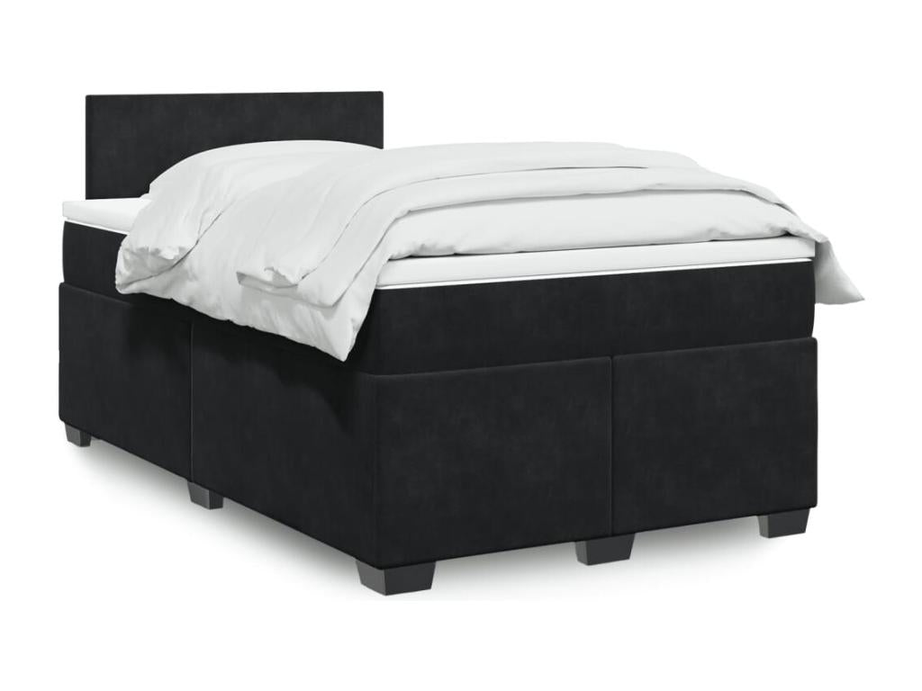 Chezlova bed base with black 120x200 cm velvet mattress HWRA28379