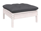 10-piece garden furniture set with cushions, white, solid pine wood BMGB94191