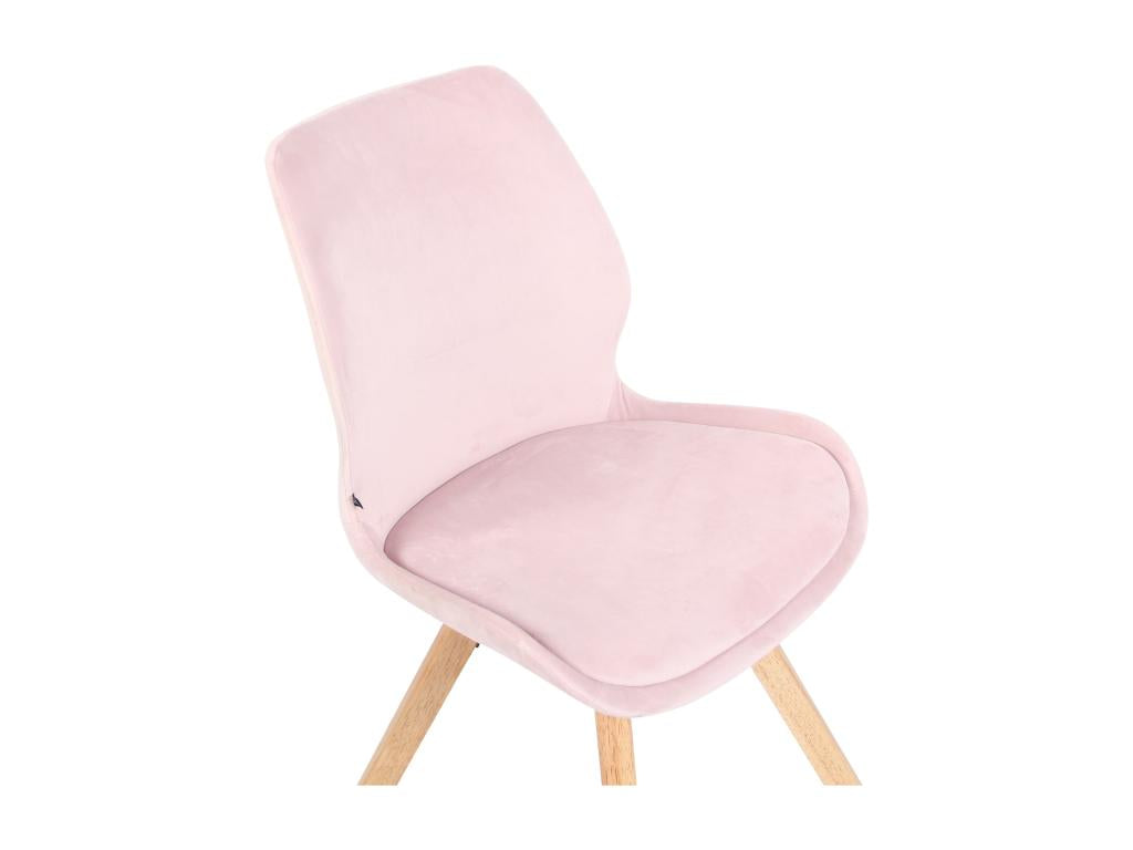 Set of 4 dining chairs - Velvet/Wood - Pink - Decohaute IWPA22132