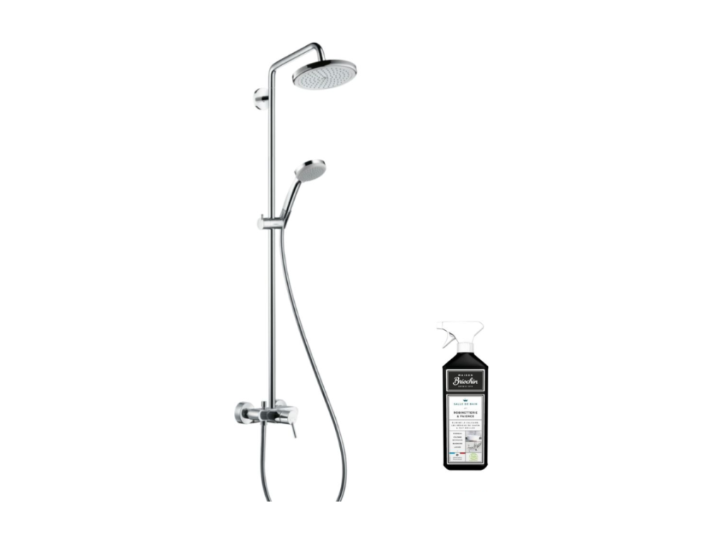 Decohaute 220 chrome mechanical shower column with Briochin cleaning system PSXE53558