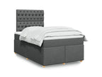 Decohaute bed base with dark grey mattress 120x190cm fabric WQVC72294