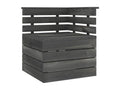 Corner pallet garden sofa, solid pine wood, dark grey, AFAP11195