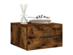 2-piece wall-mounted bedside tables in smoked oak, 35x35x20 cm, UBLL25529